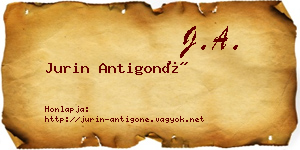 Jurin Antigoné névjegykártya
